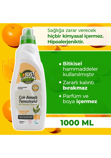 Just Green Organic Yüzel Temizleyici 1000ml