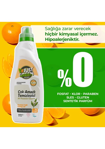 Just Green Organic Yüzel Temizleyici 1000ml