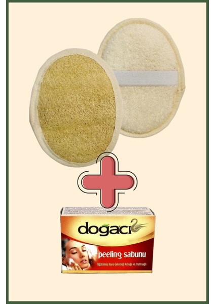 Kabak Lifi Kese Küçük Boy yuvarlak + Doğacı Peeling Sabunu 150gr Banyo Hamam Kesesi Spa Seti