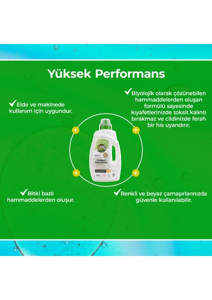 Bitkisel Çamaşır Deterjanı, %100 Bitkisel, Doğal Ve Güçlü Deterjan, 30 Yıkama, 1500 Ml. Yerli Üretim