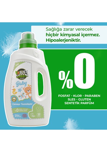 Just Green Organic Baby Çamaşır Temizleyici 30 Yıkama 1,5 Lt