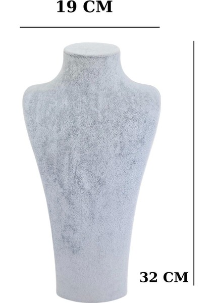 Beren Kolye & Gerdanlık Sergileme Mankeni Gri Süet 32 cm 2.boy fiyatları