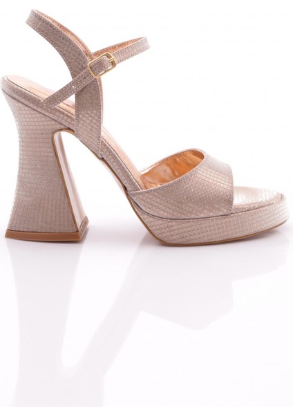 3007 Kadin Kalin Topuklu Abiye Ayakkabi