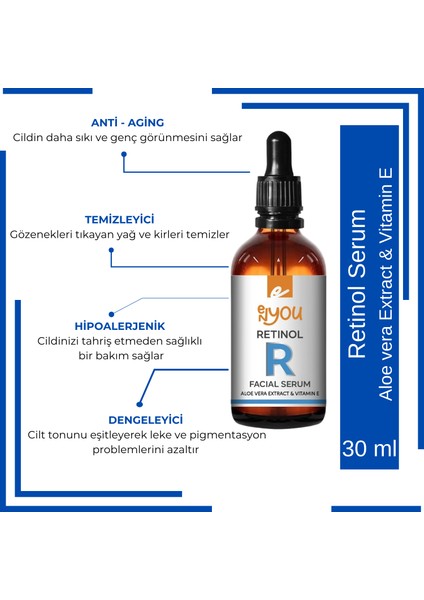 3’lü Set Yüz Serumu Hyaluronik Asit Serum + Vitamin C Serum + Retinol Serum, Facial Serum Skin Care Trio 30 ml modelleri