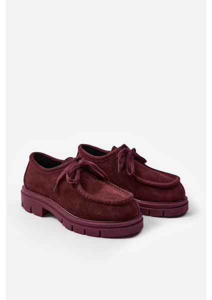 Isabella Bordo Hakiki Süet Kadın Loafer Ayakkabı indirimleri