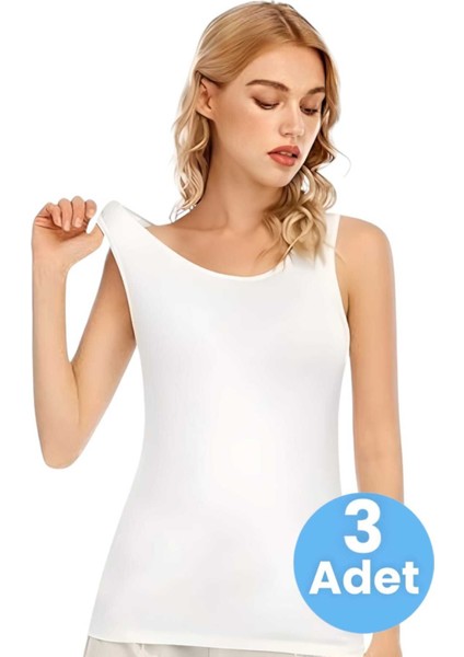 Kadın Kalın Askılı Pamuklu Atlet 3'lü Set