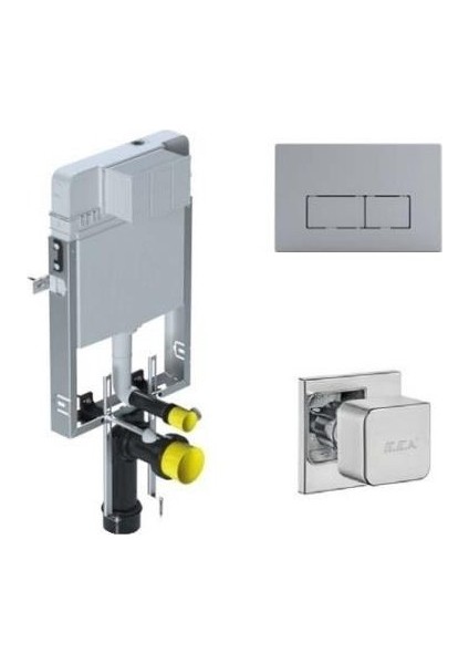 Serel Smooth Gömme Rezervuar 3'lü Set T020111BK5824 (T020111+P58+024)