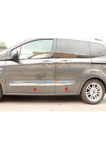 Ford Tourneo Courier Krom Yan Kapı Çıtası 4 Parça 2014- 2023PASLANMAZ Çelik