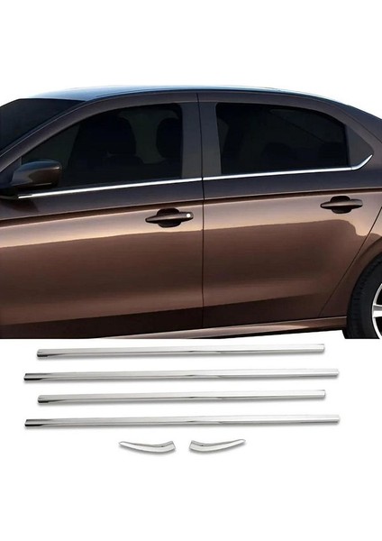 Peugeot 301 Krom Cam Çıtası 6 Parça 2012 ve Üzeri Paslanmaz Çelik
