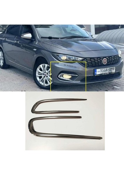 Fiat Egea Krom Sinyal Çerçevesi + Sis Çerçevesi 2015-2019 Paslanmaz Çelik