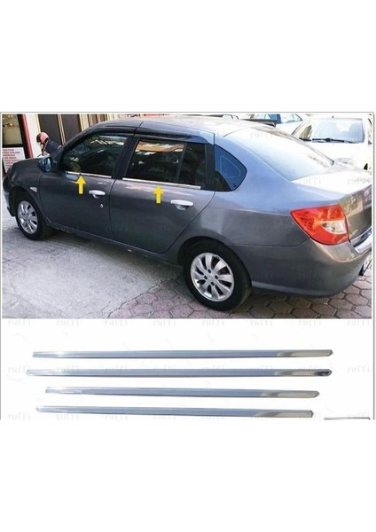 Renault Clio 3 Symbol Krom Cam Çıtası 4 Prç. 2005-2012 P. Çelik