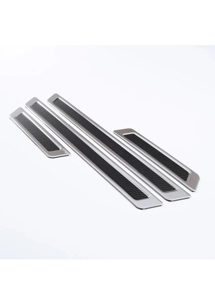 Renault Modus Krom+Karbon Kapı Eşik Koruması 4 Parça 2004-2008 Arası Uyumlu