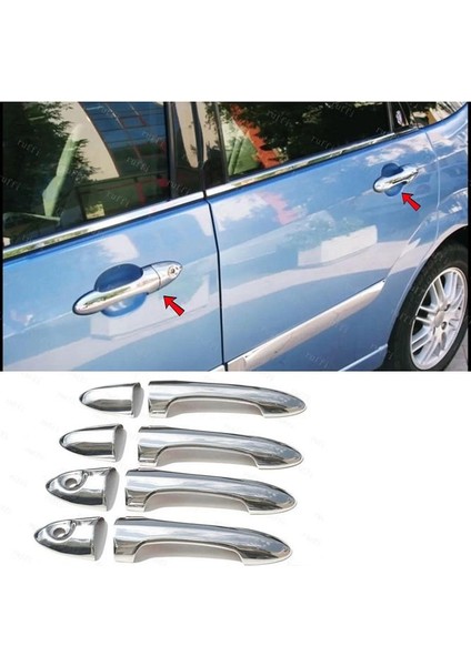 Ford Focus 1 Krom Kapı Kolu 4 Kapı 1998-2005 Paslanmaz Çelik (Çift Delik)