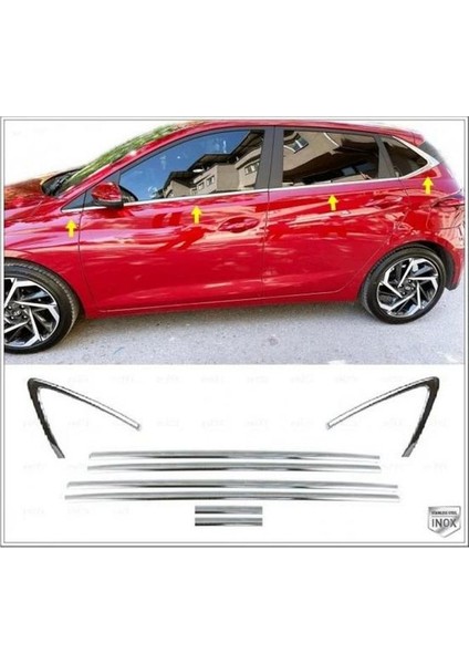 Hyundai I20 Krom Cam Çıtası 8 Parça 2020 ve Üzeri Paslanmaz Çelik