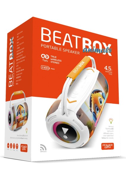 Beatbox Animals Civciv LED Işıklı Dayanıklı Ses Bombası USB Sd Aux Bluetooth Hoparlör