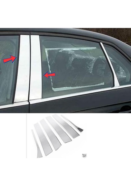 Volkswagen Jetta Uyumlu Krom Kapı Direk Seti 6 Parça 2005-2010 Arası Paslanmaz Çelik