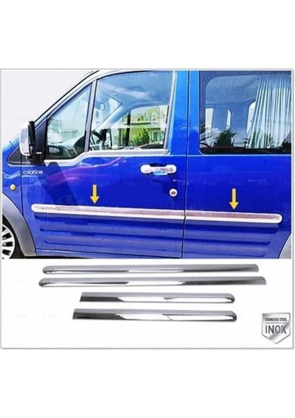 Ford Connect Uyumlu Krom Yan Kapı Çıtası 4 Kapı 2002-2014 P. Çelik