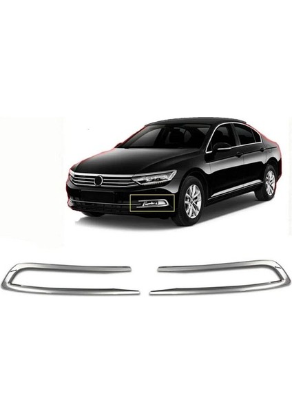 Vw Passat B8 Sis Farı Cercevesi 2 Parça Paslanmaz Çelik 2015 ve Sonrası