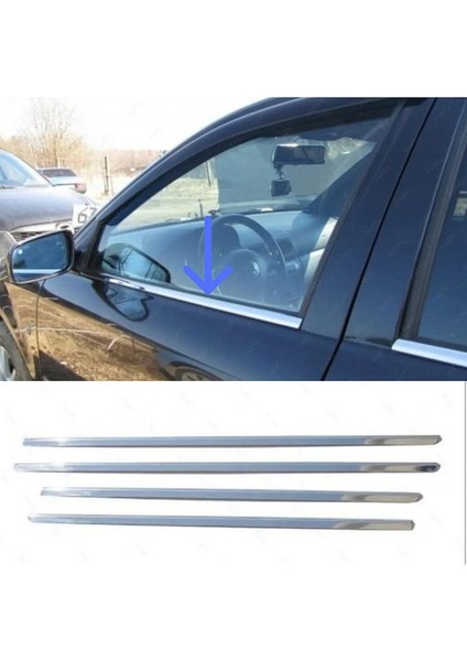 Skoda Octavia Krom Cam Çıtası 4 Prç. 2004-2013 Arası Sedan Paslanmaz Çelik