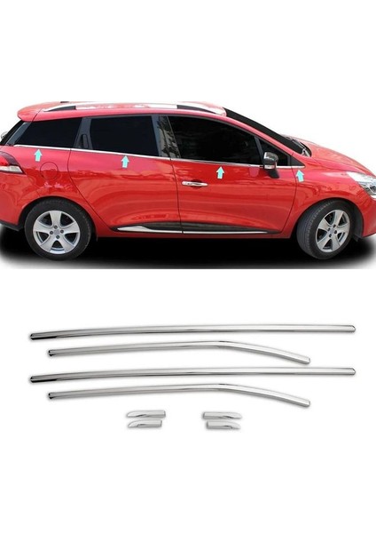 Cam Çıtaları Krom 8 Parça Clio Sport Tourer Sw 2012 ve Sonrası Modeller Için