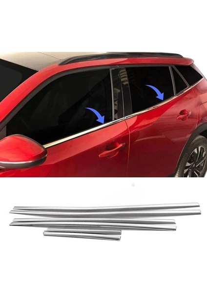 Peugeot 2008 Uyumlu Krom Cam Çıtası 6 Prç 2020 Üzeri