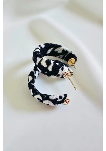 Zebra Kumaş Tasarım Halka Küpe fiyatları