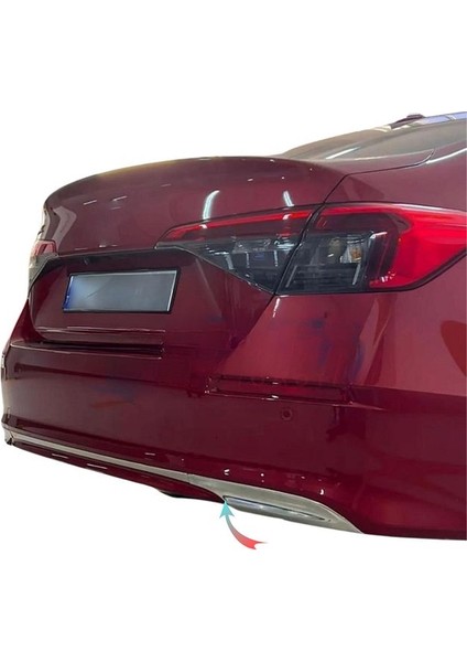 Honda Civic Krom Arka Difüzör 3 Parça 2021 Üzeri Paslanmaz Çelik