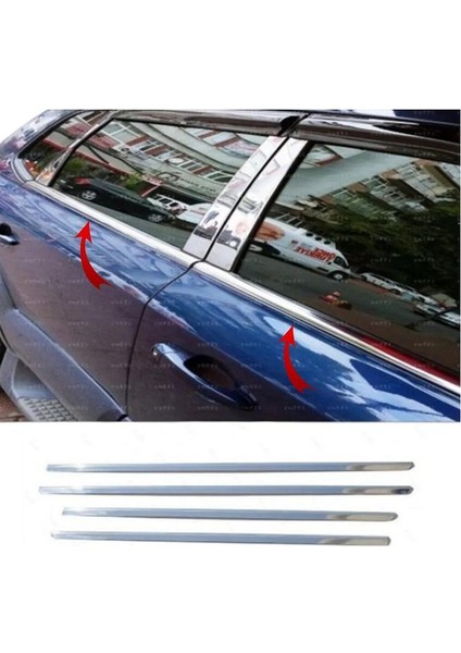 Hyundai Tucson Krom Cam Çıtası 4 Prç. 2004-2010 Paslanmaz Çelik
