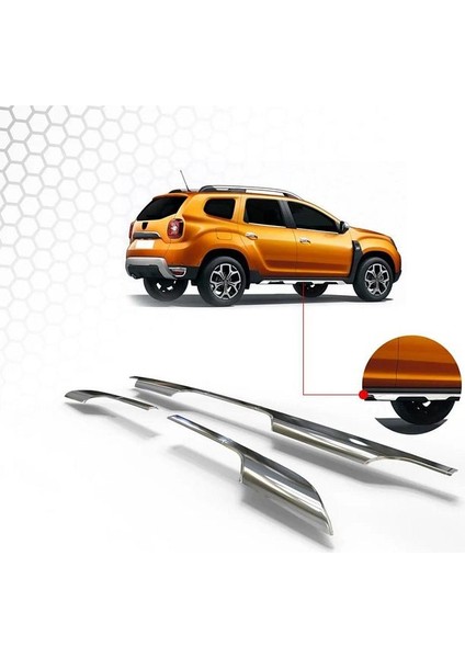 Dacia Duster Krom Yan Etek Marşpiyel Üstü Çıta 6 Parça 2018 ve Üzeri Paslanmaz Çelik