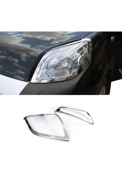 Fiat Fiorino Uyumlu Krom Far Çerçevesi 2 Parça 2008 ve Üzeri Paslanmaz Çelik