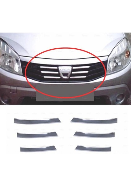 Dacia Sandero Krom Ön Panjur 6 Prç. 2006-2012 P. Çelik