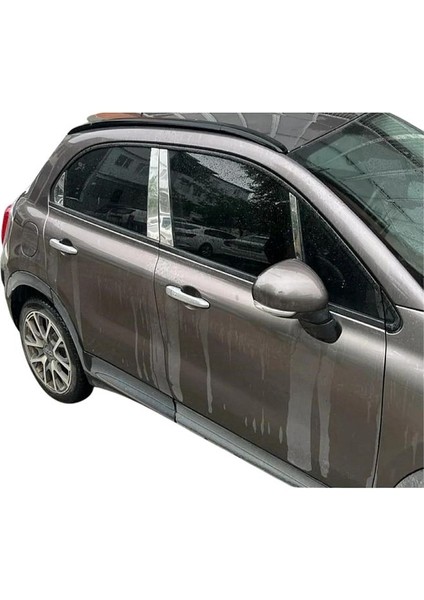 Fiat 500X Krom Kapı Direği Seti 8 Parça 2014> Paslanmaz Çelik