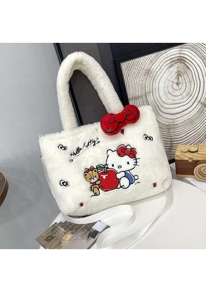 Sevimli Çizgi Film Çanta Sanrio Çanta Kuromi Tarçın Köpek Omuz Crossbody Çanta Peluş Oyuncak (Yurt Dışından)