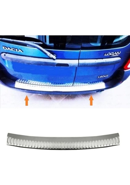 Dacia Logan Mcv Uyumlu Krom Arka Tampon Üstü Koruma 2005-2013 Paslanmaz Çelik