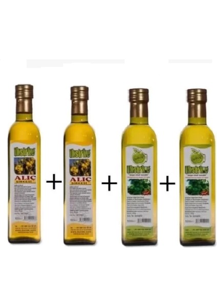 Sirke Alıç Sirkesi 2 x 500 ml + Ekşi Elma Doğal Sirkeli Içecek 2 x 500 ml