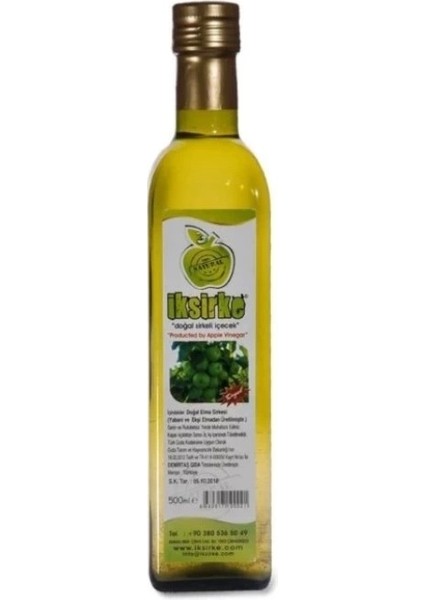 Sirke Alıç Sirkesi 2 x 500 ml + Ekşi Elma Doğal Sirkeli Içecek 2 x 500 ml modelleri