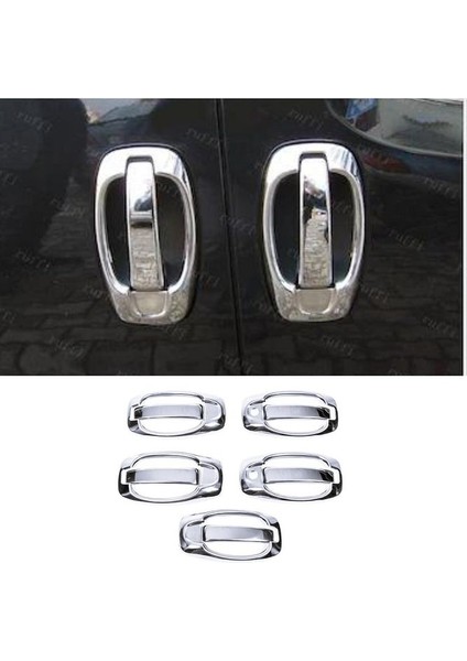 Peugeot Uyumlu Bipper Krom Kapı Kolu+Çerçeve 5 Kapı 10 Prç. 2008 Üzeri