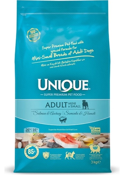 Mini ve Küçük Irk Yetişkin Köpek Maması Somonlu&hamsili 3 kg