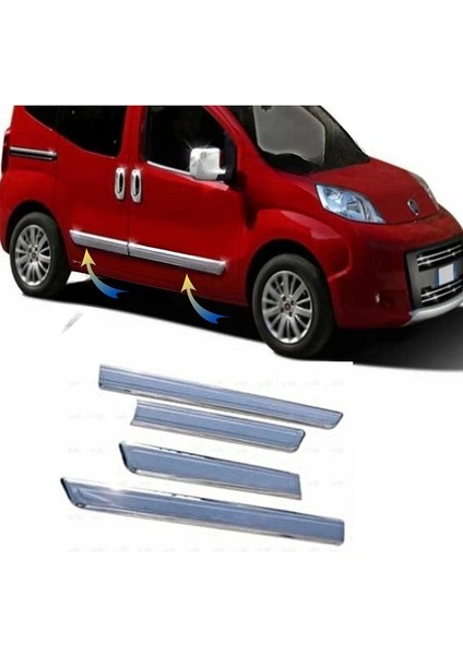 Peugeot Bipper Krom Yan Kapı Çıtası 4 Prç. 2008 Üzeri P. Çelik