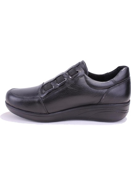 DZA32-142 Siyah Ortopedik Günlük Deri Kadın Ayakkabı modelleri