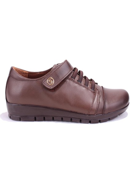 DZA32-039 Kahve Ortopedik Günlük Deri Kadın Ayakkabı fiyatları