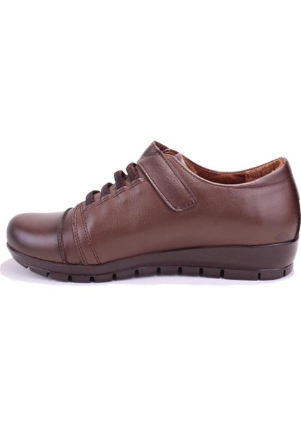 DZA32-039 Kahve Ortopedik Günlük Deri Kadın Ayakkabı modelleri