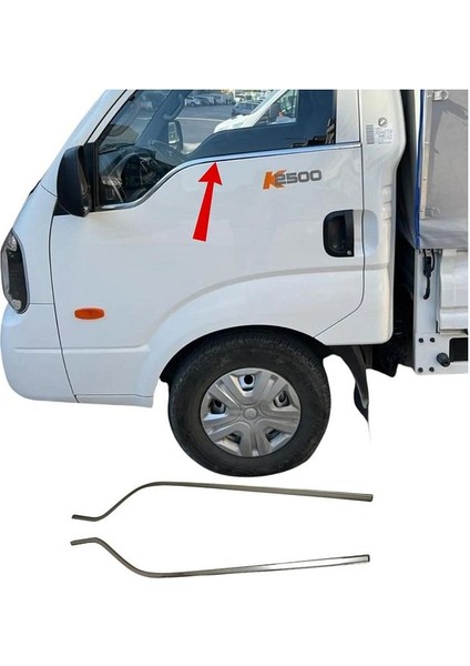 Kia Bongo Krom Cam Çıtası 2 Parça 2008> Paslanmaz Çelik