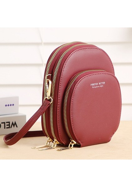 Kadın Omuz Çantası Küçük Crossbody Çanta Pu Kadın Büyük Kapasiteli Cep Telefon Çantası Bayanlar Çanta Hediyesi (Yurt Dışından)