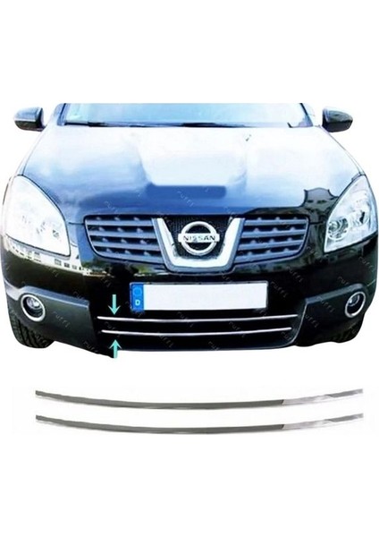 Nissan Qashqai Krom Alt Ön Panjur 2 Parça 2007-2010 P. Çelik