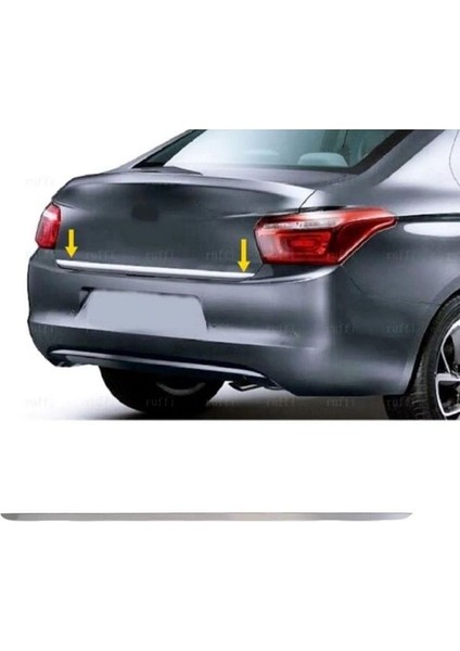 Citroen C-Elysee Krom Bagaj Alt Çıtası 2012 Üzeri Paslanmaz Çelik