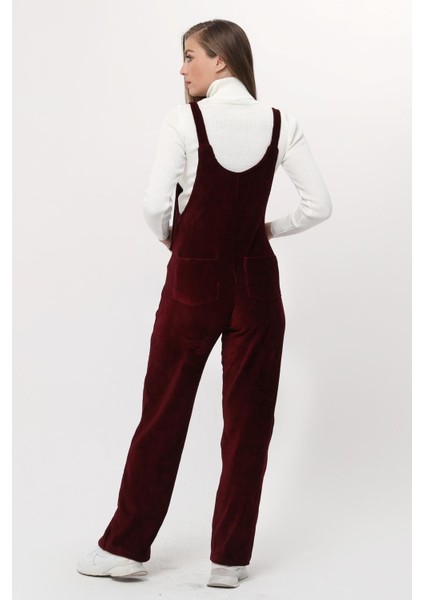 MYRA6113 - Bordo Kadife Hamile Salopet indirimleri