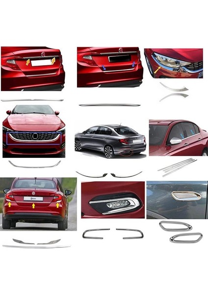 Fiat Egea Krom Full Set 2015-2019 Paslanmaz Çelik