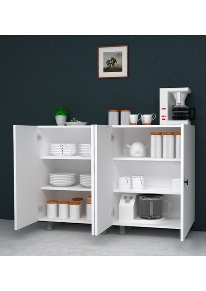 Kahve Köşesi & Çok Amaçlı Dolap 120cm Beyaz fiyatları