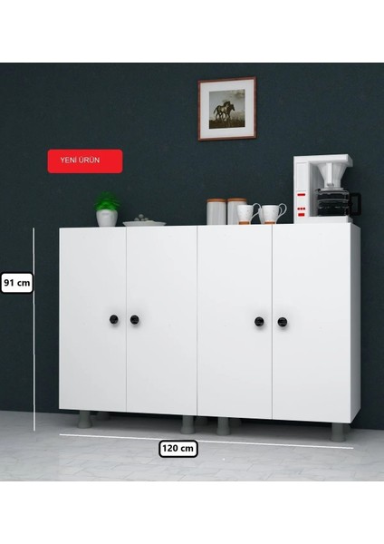 Kahve Köşesi & Çok Amaçlı Dolap 120cm Beyaz modelleri